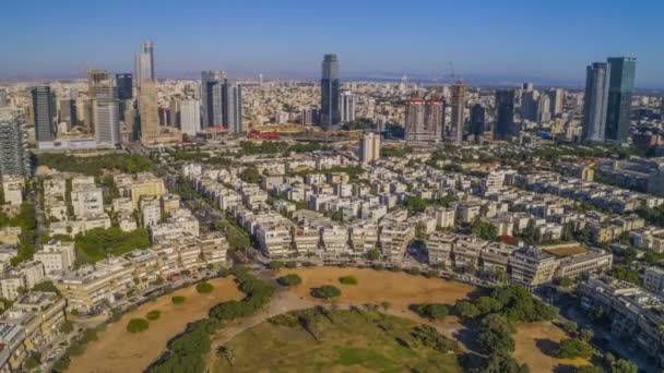 Tel Aviv Center Transportation Hyperlapse Aerial Footage — Stock Video