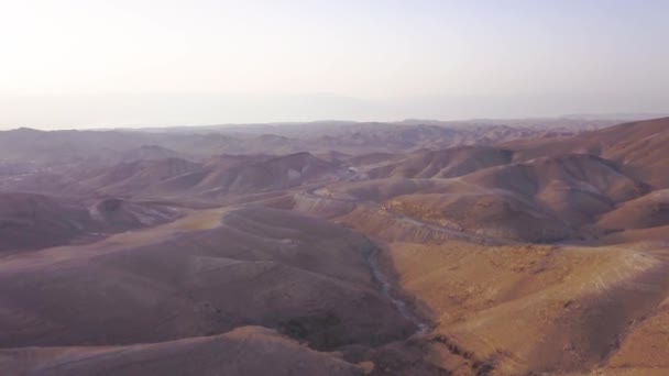 Öknen Nära Döda Havet Aerial Film — Stockvideo