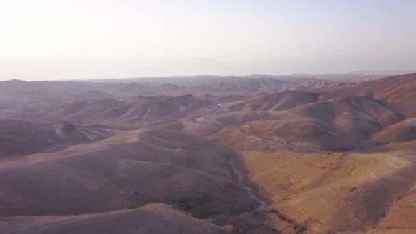 Desierto Cerca Imágenes Aéreas Del Mar Muerto — Vídeos de Stock