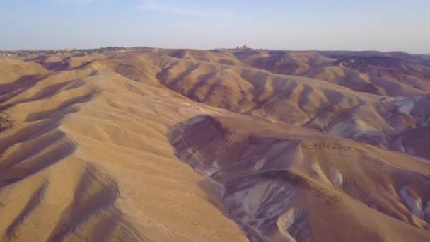 Desierto Cerca Imágenes Aéreas Del Mar Muerto — Vídeos de Stock