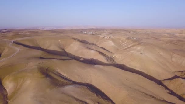 Deserto Perto Mar Morto Imagens Aéreas — Vídeo de Stock