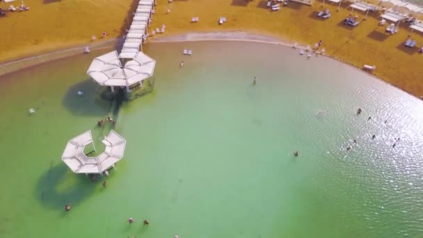 Mar Morto Hotel Spiaggia Riprese Aeree — Video Stock