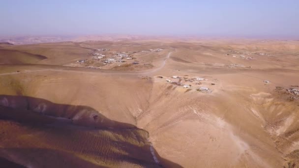 Desierto Cerca Imágenes Aéreas Del Mar Muerto — Vídeos de Stock