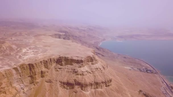 Deserto Perto Mar Morto Imagens Aéreas — Vídeo de Stock