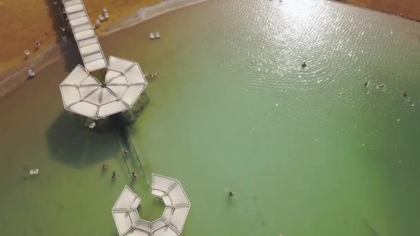 Dead Sea Hotels Beach Imagens Aéreas — Vídeo de Stock