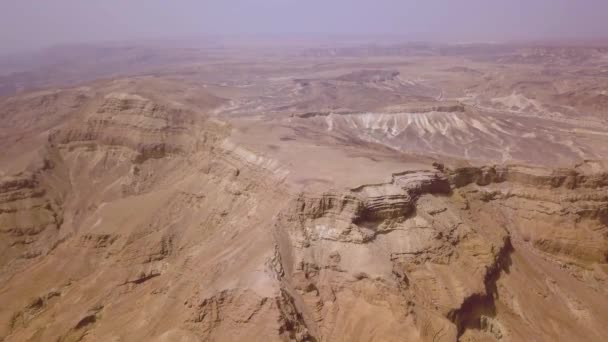 Deserto Perto Mar Morto Imagens Aéreas — Vídeo de Stock