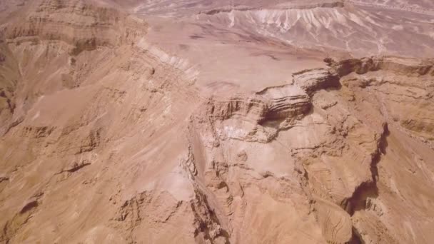 Desierto Cerca Imágenes Aéreas Del Mar Muerto — Vídeos de Stock