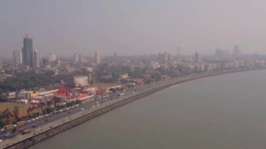 Mumbai deniz yolu manzaralı, havadan 4K derecelendirilmemiş