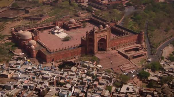 Fatehpur Sikri Abkbars Residentie India Antenne — Stockvideo