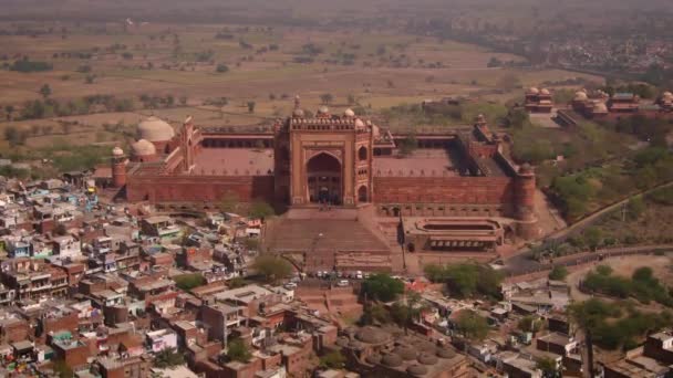 Fatehpur Sikri Abkbars Residenz Indien Antenne — Stockvideo