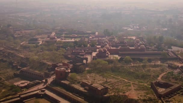 Vue Aérienne Des Bâtiments Historiques Ville Inde Voyageant Par Asie — Video