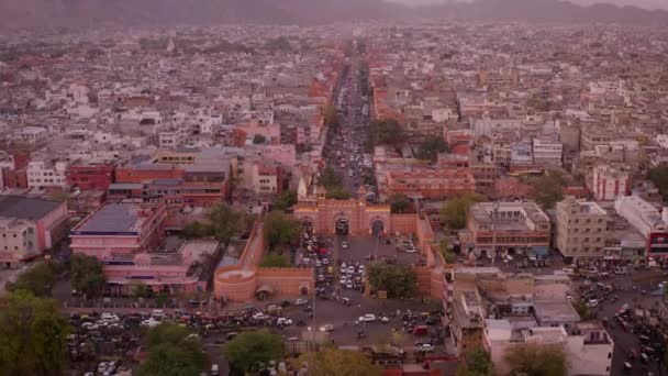 Letecký Pohled Indické Město Tradiční Architekturou Dne Cestování Asii Cestovní — Stock video