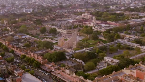 Vue Aérienne Des Bâtiments Historiques Ville Inde Voyageant Par Asie — Video