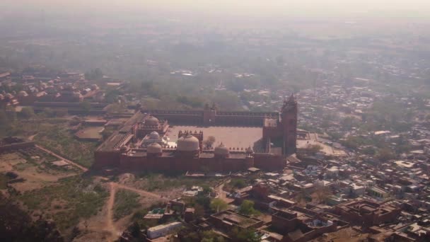 Fatehpur Sikri Abkbars Residentie India Antenne — Stockvideo