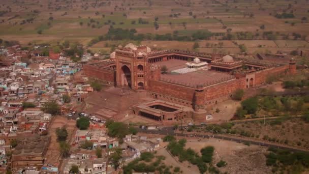 Fatehpur Sikri Abkbars Residenz Indien Antenne — Stockvideo