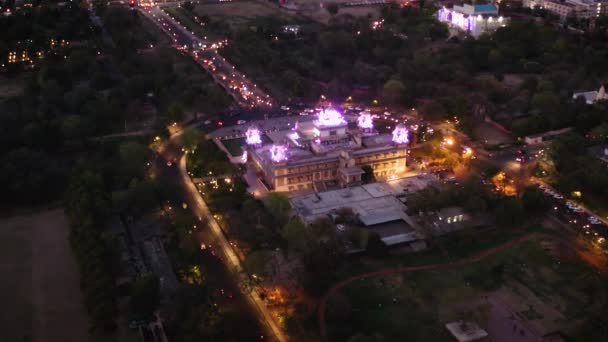 Albert Hall Jaipur Hava Görüntüsü — Stok video