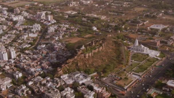 Jaipur Índia Moti Doongri Forte Birla Mandir Aéreo Não Graduado — Vídeo de Stock