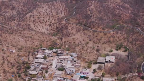 Jaigarh Fortification Wall Jaipur Aerial Drone — ストック動画