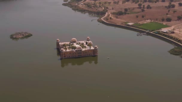 Дворец Воды Джел Махал Джайпуре Вид Воздуха — стоковое видео