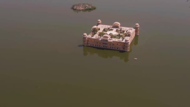 Jal Mahal Waterpaleis Jaipur Luchtfoto — Stockvideo