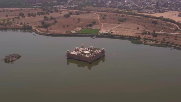Водосховище Джал Махал Джайпурі Air View — стокове відео