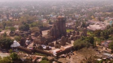 Orissa, Hindistan, Jagannath tapınağı, 4k hava aracı görüntüleri.