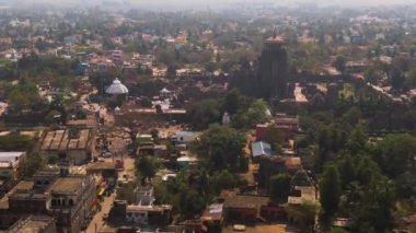 Orissa, Hindistan, Jagannath tapınağı, 4k hava aracı görüntüleri.