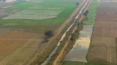 Hindistan güzel tarım arazileri, 4k hava aracı görüntüleri.