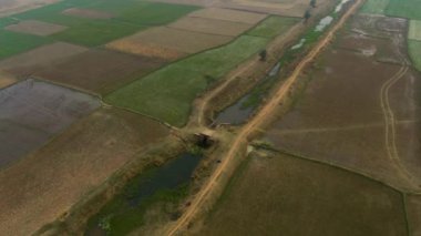 Hindistan güzel tarım arazileri, 4k hava aracı görüntüleri.