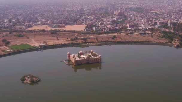 Jal Mahal Νερό Παλάτι Στην Jaipur Εναέρια Άποψη — Αρχείο Βίντεο