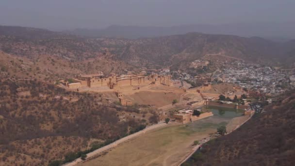 Forte Ambra Jaipur India Drone Aereo Video — Video Stock