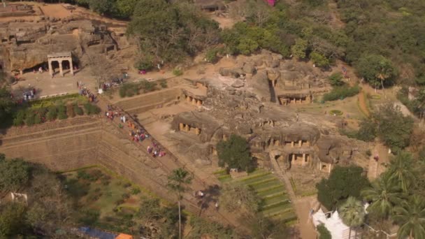 Grutas Udaygiri Bhubaneswar India Drone Aéreo Ungraded — Vídeo de Stock