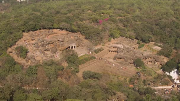 Udaygiri Jeskyně Bhubaneswar Indie Anténní Dron Nezařazeno — Stock video