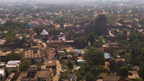 オリッサインドジャガナート寺院4Kの空中ドローン映像 — ストック動画