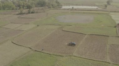 Hindistan güzel tarım arazileri, 4k hava aracı görüntüleri.