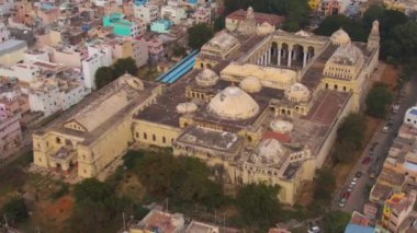 Madurai, Hindistan, Thirumalai Nayakkar Sarayı, 4k hava aracı görüntüsü