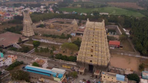 Templo Sagrado Del Sur India Gopuram Srirangam Trichi India Vista — Vídeos de Stock