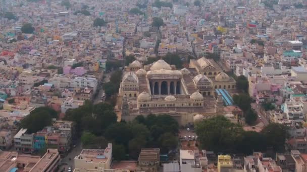 Madurai India Palacio Thirumalai Nayakkar Foto Aérea — Vídeo de stock