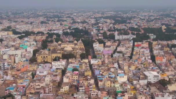 Maduraj Indie Pałac Thirumalai Nayakkar Nagranie Drona Powietrza — Wideo stockowe