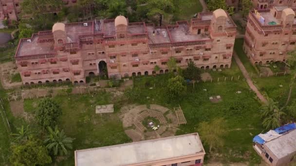 Vista Aérea Del Paisaje Urbano Indio Con Arquitectura Tradicional Durante — Vídeo de stock