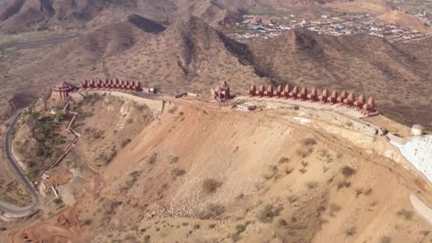 Vista Templo Mountain Jain Ajmer Índia Drone Aéreo Não Graduado — Vídeo de Stock