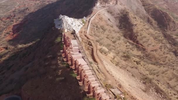 View Mountain Jain Temple Ajmer India Aerial Drone Ungraded — Stock Video