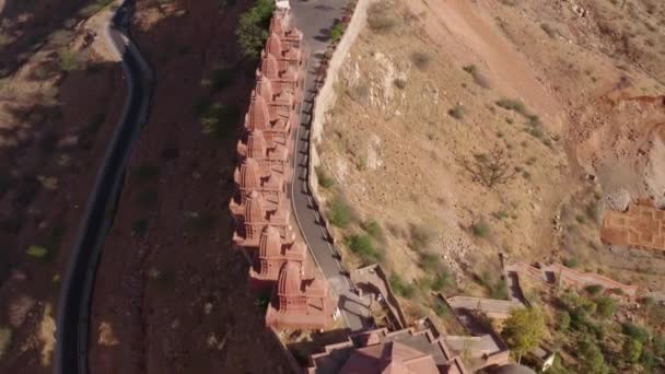 Вид Горы Джайн Аджмер Индия Беспилотник — стоковое видео