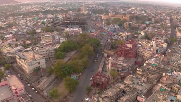 Digambar Jain Temple Ajmer Aerial Drone Fabraded — стоковое видео