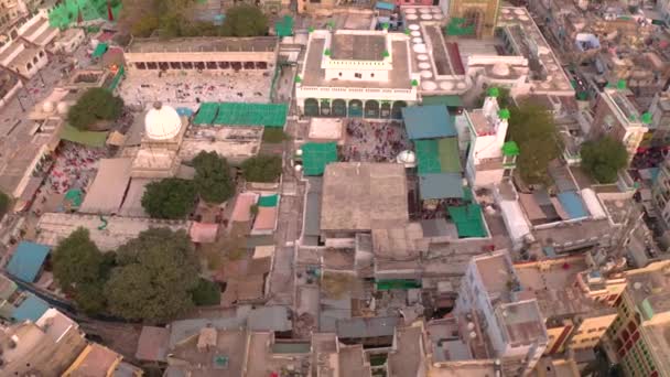 Ajmer Dargah Sharif Índia Sufi Lugar Santo Índia Drone Aéreo — Vídeo de Stock