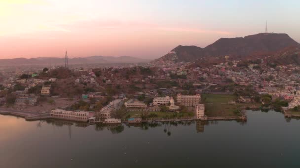 Vue Aérienne Paysage Urbain Indien Avec Une Architecture Traditionnelle Jour — Video