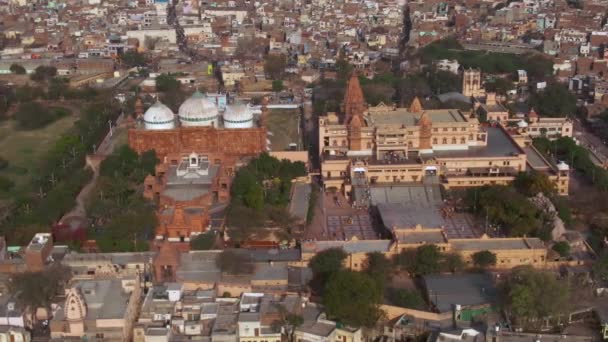 Mathura Jama Masjid Индия Беспилотный Летательный Аппарат — стоковое видео