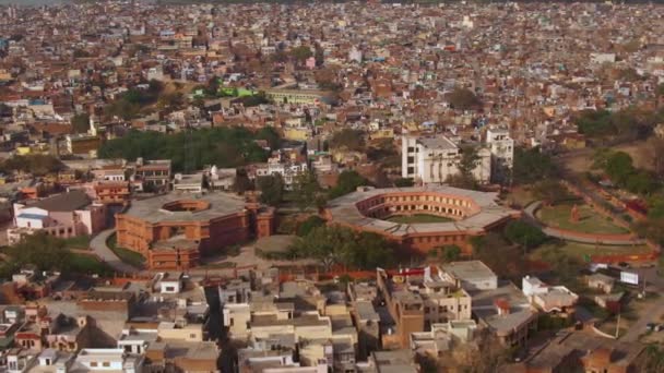 Museo Mathura India Vista Aérea Urbana Drone Sin Clasificación — Vídeo de stock