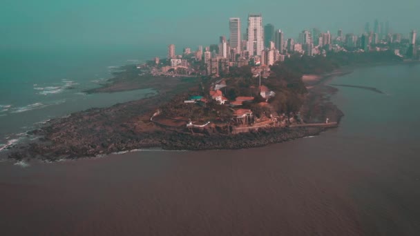 Mumbai Luchtfoto Skyline Uitzicht Zee Reizen Concept — Stockvideo