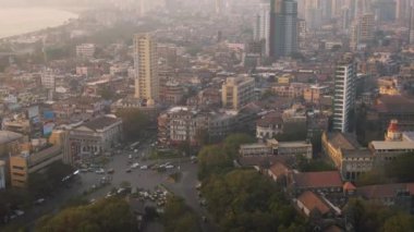 Mumbai, Hindistan, deniz yolculuğu, 4K hava aracı görüntüleri.